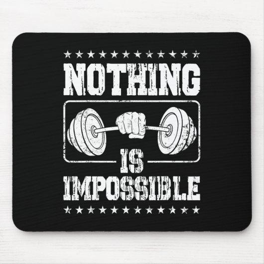 Tapis De Souris Strongman Rien N'Est Impossible Accès Bodybuilder (Devant)