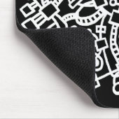 Tapis De Souris Structure Abstraite - Blanc sur Noir (Coin)