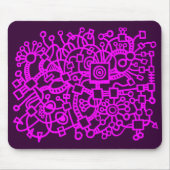 Tapis De Souris Structure Abstraite - Magenta sur le pourpre foncé (Devant)