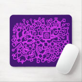 Tapis De Souris Structure Abstraite - Neon Purple sur Dk Purple (Avec souris)