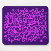 Tapis De Souris Structure Abstraite - Neon Purple sur Dk Purple (Devant)