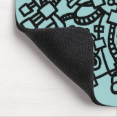 Tapis De Souris Structure Abstraite - Noir sur Bleu Lt Vert (Coin)