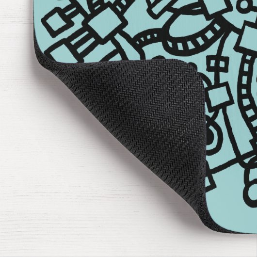 Tapis De Souris Structure Abstraite - Noir sur Bleu Lt Vert (Coin)