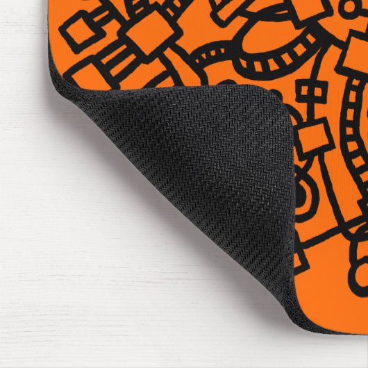 Tapis De Souris Structure Abstraite - Noir sur orange (Coin)