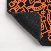 Tapis De Souris Structure Abstraite - Orange d'automne sur Noir (Coin)