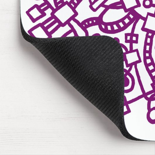 Tapis De Souris Structure Abstraite - Plum sur blanc (Coin)