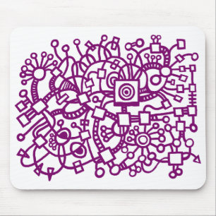 Tapis De Souris Structure Abstraite - Plum sur blanc