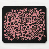 Tapis De Souris Structure Abstraite - Rose doux sur noir (Devant)