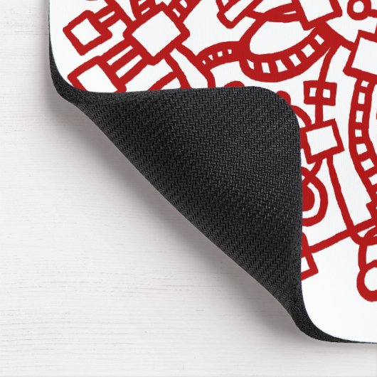 Tapis De Souris Structure Abstraite - Rouge rubis sur blanc (Coin)