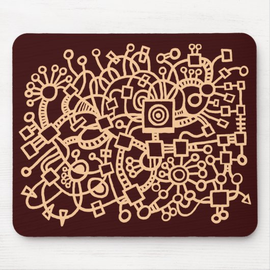 Tapis De Souris Structure Abstraite - Sable sur Dk Brown (Devant)