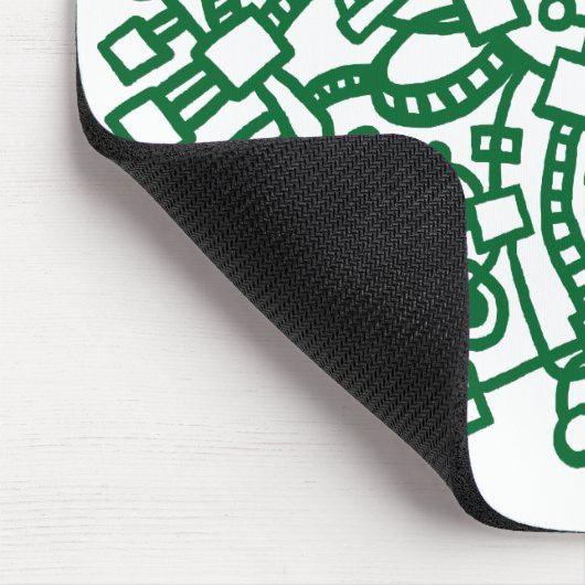 Tapis De Souris Structure Abstraite - Vert forestier sur blanc (Coin)