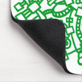 Tapis De Souris Structure Abstraite - Vert laiton sur blanc (Coin)