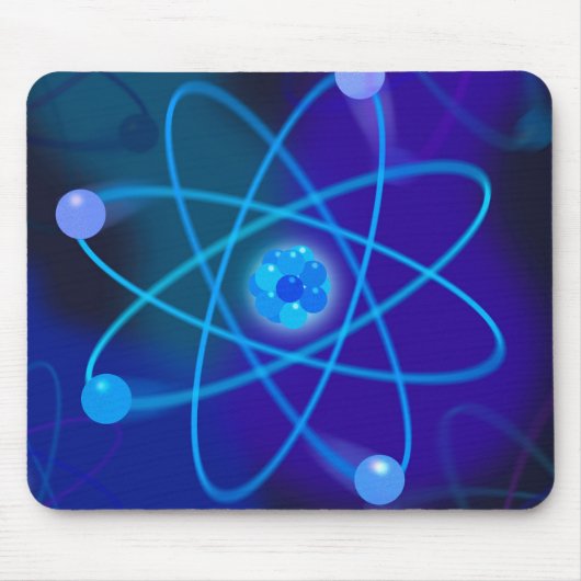 Tapis De Souris Structure atomique bleue (Devant)