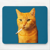 Tapis De Souris Stud Cool Funny Cat Meme Smoking Cat Cigarette  (Devant)