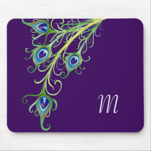Tapis De Souris Style Art Déco Nouveau Peacock Feathryl