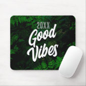 Tapis De Souris Style bureau vert Good Vibes Jungle (Avec souris)