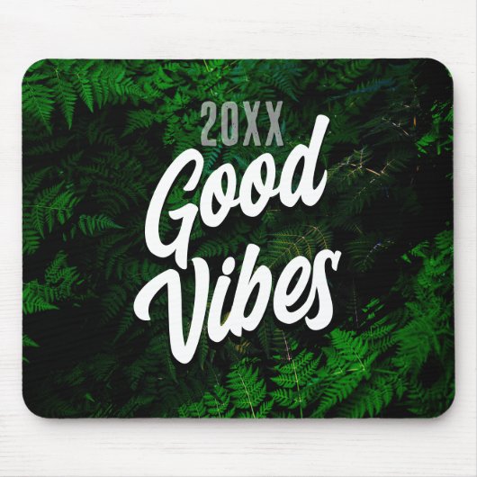 Tapis De Souris Style bureau vert Good Vibes Jungle (Devant)