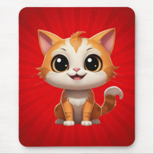 Tapis De Souris Style de dessin animé de chat orange mignon - 8973