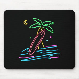Tapis De Souris style de surf vintage des années 80 Miami surfeur