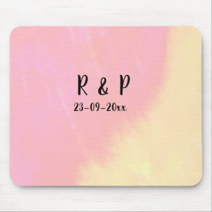 Tapis De Souris style de texte minimal simple blanc mariage rose j