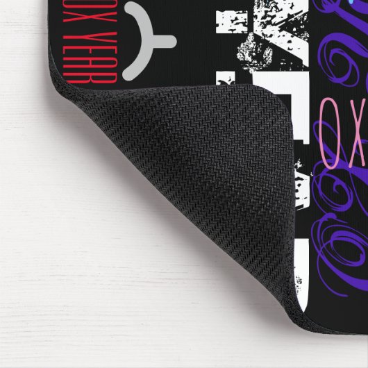 Tapis De Souris Style Graffiti répétition Ox Année 2021 Souris Pad (Coin)