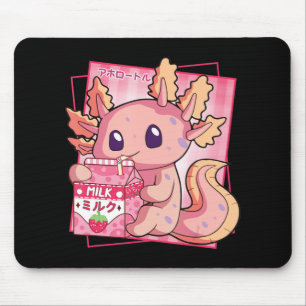Tapis De Souris Style japonais Kawaii Axolotl Anim de Lait fraise