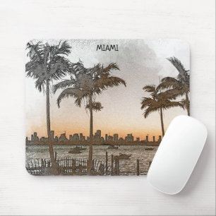 Tapis De Souris Style Miami Florida Vintage Skyline