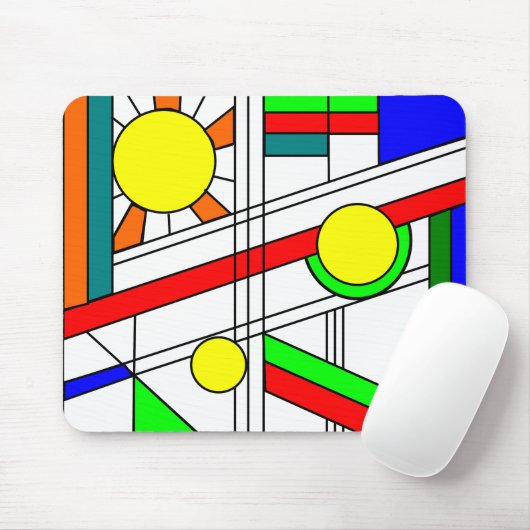 Tapis De Souris Style moderne en verre de trait (Avec souris)