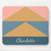 Tapis De Souris Style moderne géométrique bleu doré personnalisé (Devant)