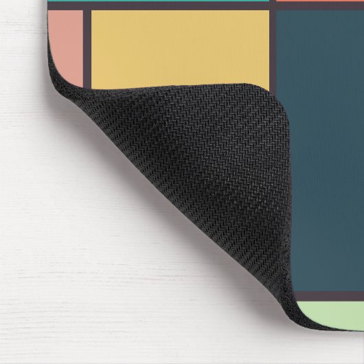 Tapis De Souris Style Mondrian Tons Retro Géométriques Abstraits (Coin)
