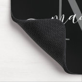 Tapis De Souris Style noir blanc Monogramme Script Simple Moderne (Coin)