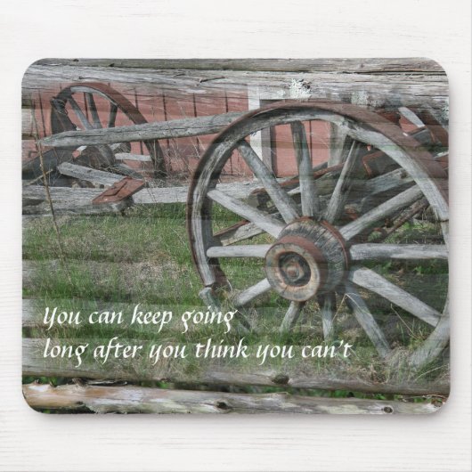 Tapis De Souris Style occidental Rustique Wagon Roue Pad (Devant)