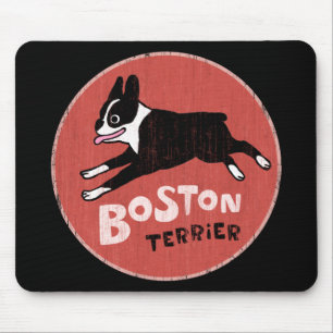 Tapis De Souris Style rétro Cool de Boston Terrier  Mignons chien