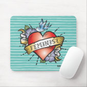 Tapis De Souris Style tatouage Coeur féministe sur Aqua (Avec souris)