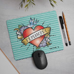 Tapis De Souris Style tatouage Coeur féministe sur Aqua<br><div class="desc">Tatouage Style Heart Feminist sur Aqua Mouse Pad - Soyez prêt à se dérober avec ce tapis de souris coeur style tatouage. Mettez le bureau à la maison ou choisissez-en un comme option cadeau vraiment rockin pour cet ami, membre de votre famille ou collègue de votre vie. Personnalisez le texte...</div>