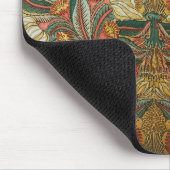 Tapis De Souris Style William Morris Rose Vert Botanique (Coin)