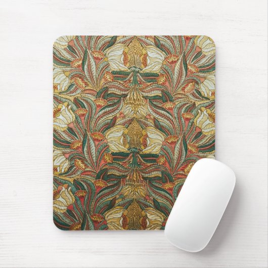 Tapis De Souris Style William Morris Rose Vert Botanique (Avec souris)