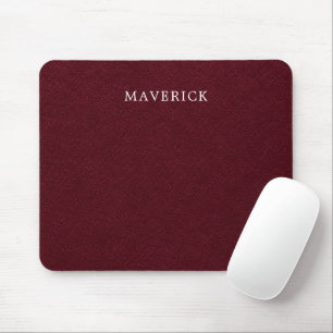Tapis De Souris Styleux look en velours bordeaux avec nom personna