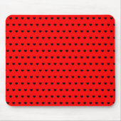 Tapis De Souris Stylish Black Hearts Pattern On Striking Red (Devant)
