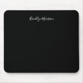Tapis De Souris Stylish black white custom script monogramme name (Devant)