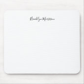 Tapis De Souris Stylish black white custom script monogramme name (Devant)