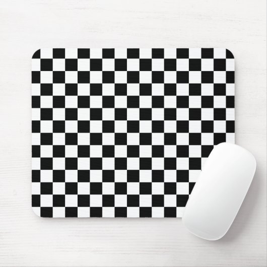 Tapis De Souris Stylish Black White Square Pattern (Avec souris)