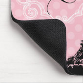 Tapis De Souris Stylish Pink Paris Eiffel Tower Ajouter un nom (Coin)
