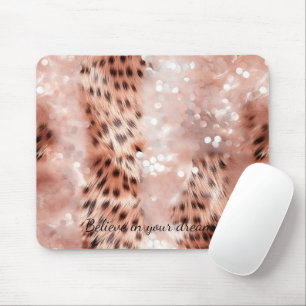 Tapis De Souris Stylish Rose rose rose or Leopard Glitz