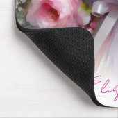 Tapis De Souris Stylish Watercolour Floral Your Custom Text Name (Coin)