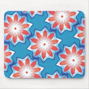 Tapis De Souris Stylo étoile bleu rouge dix kaléidoscope en doux b