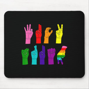 Tapis De Souris Subtil Anti-Trump Asl Langue Des Signes Lgbtq+ Rés