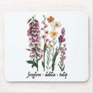 Tapis De Souris Subtil Floral Anti Trump Vintage Foxglove Dahlia T