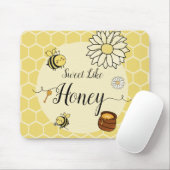 Tapis De Souris Sucré Comme Miel Cute Petite Abeille Mousepad (Avec souris)