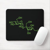 Tapis De Souris Sucrose Sugar Molecule Diagramme chimique (Avec souris)